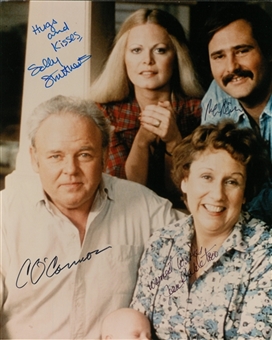 All In The Family Cast Signed 8x10 Color Photograph Signed by 4 Including OConnor, Stapleton, Reiner and Struthers (JSA)